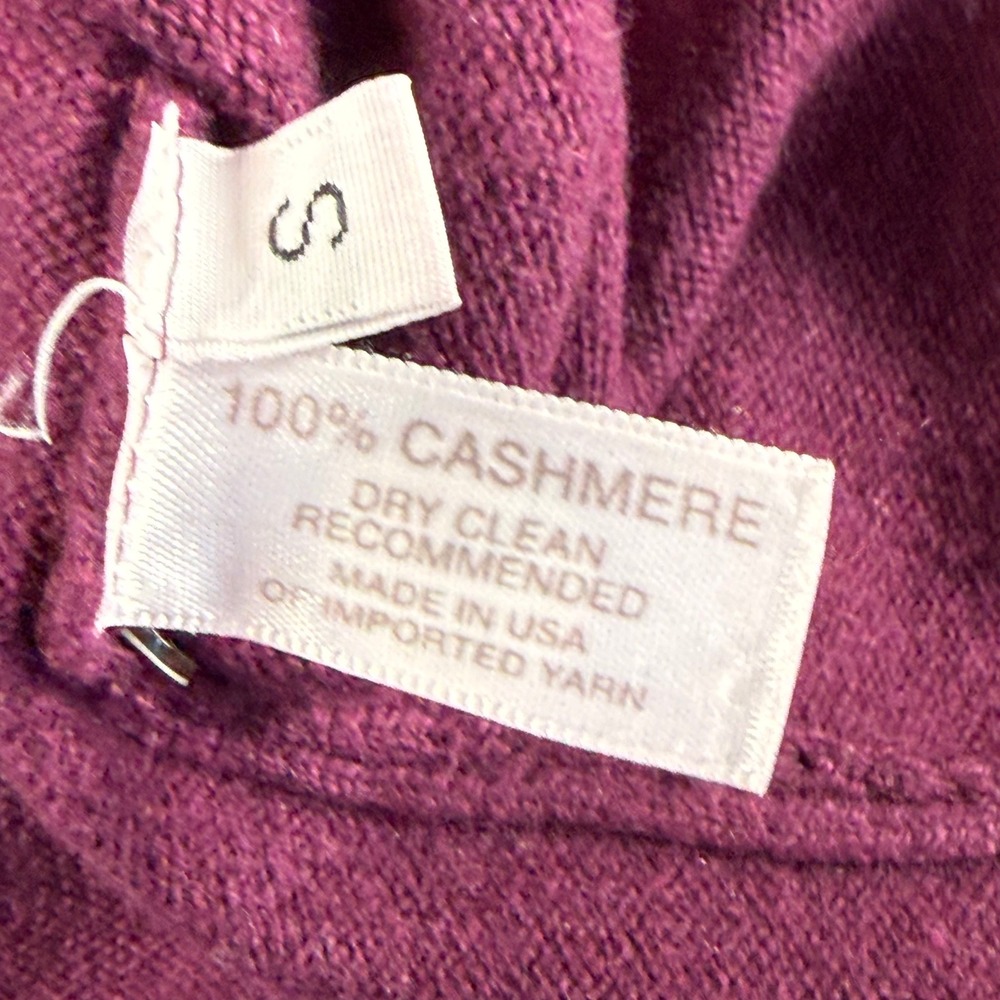 Margaret O Leary 100% Cashmere V‎ Neck Button Front Pullover Sweater Amethyst S - Picture 6 of 10